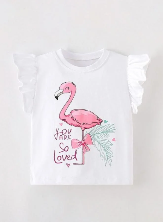 YUNIQEE White Printed Short Sleeve Crew Neck T-Shirt