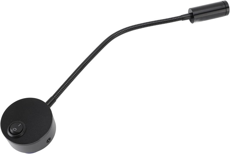 مصباح قراءة حائطي من ناروت، LED 3 واط، أبيض دافئ 3000K، غير مبهر وخالٍ من الوميض مع عنق إوز قابل للتعديل 360 درجة، مثالي للسرير، اللوح الأمامي لجدار غرفة النوم - Image 1