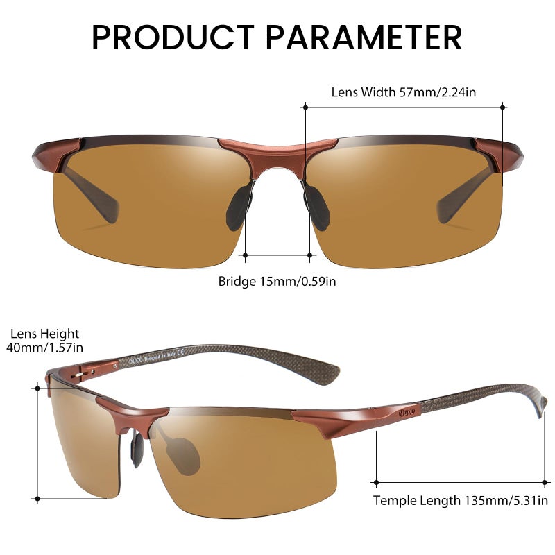 Duco Mens Sunglasses Polarized Sports Fishing Running Driving Carbon Fiber Sunglasses For Men Uv400 Protection Dc8277 - Image 3