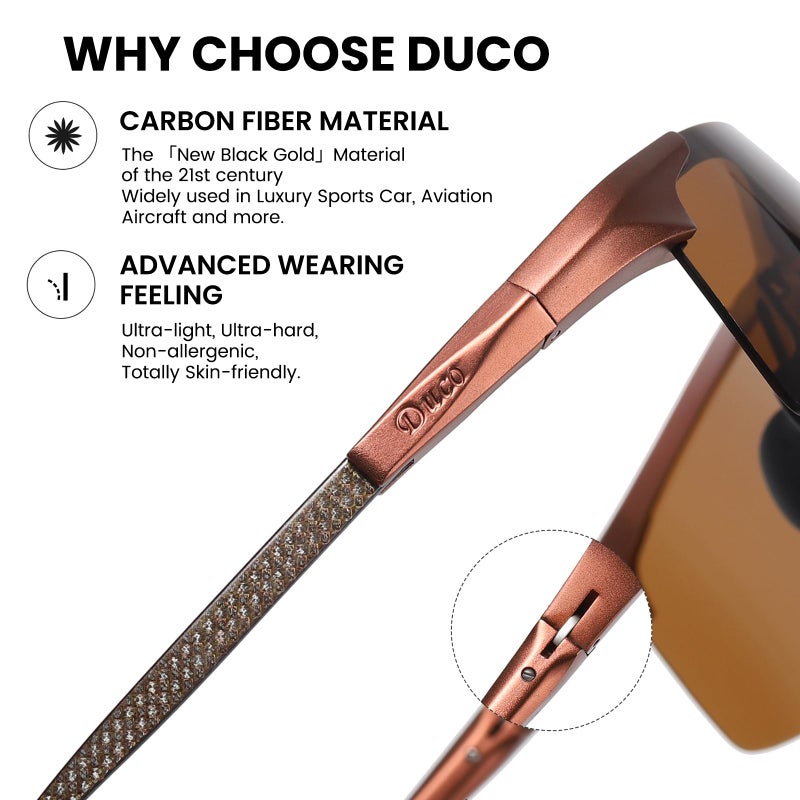 Duco Mens Sunglasses Polarized Sports Fishing Running Driving Carbon Fiber Sunglasses For Men Uv400 Protection Dc8277 - Image 4