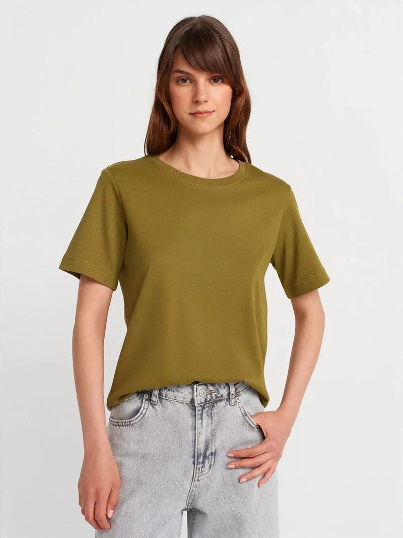ديلفين Dilvin Women's Cotton Crew Neck T-Shirt
