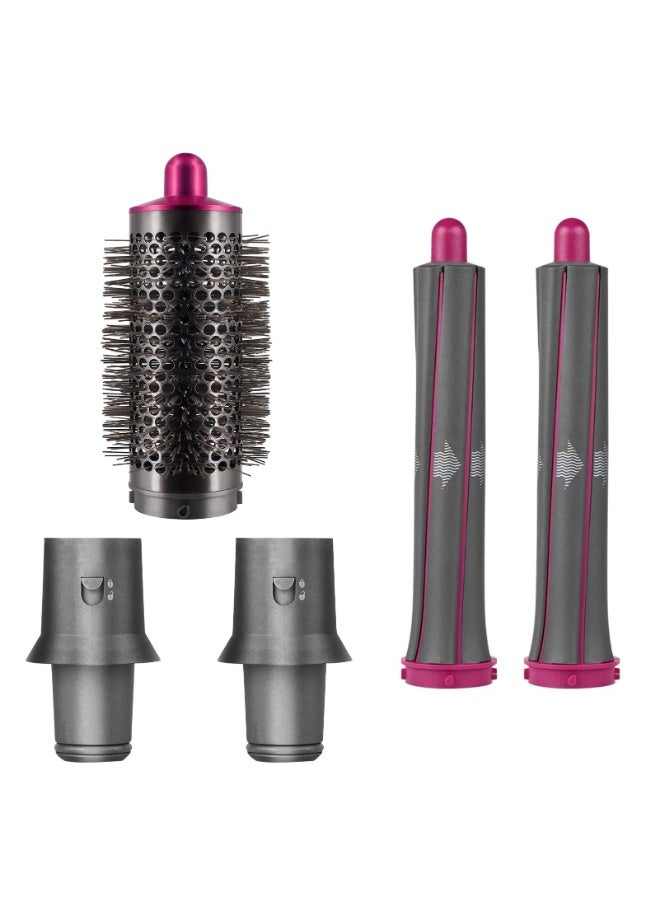 5-in-1 Long Curling Barrels & Round Volumizing Brush Set, Compatible with Dyson Airwrap HS01 HS05 & Supersonic Hair Dryer HD01-HD08 (Includes Adapter) - Image 1
