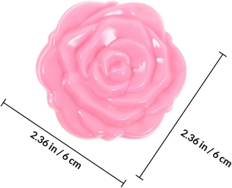6pcs Rose Shape Foldable Makeup Mirror Double-Sided Small Cosmetic Mirror for Women Portable Travel Compact - Image 2