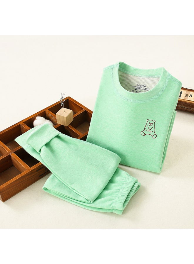 Children's Autumn And Winter Wool Silk Thermal Underwear Set Boys' Girls' Boneless Autumn Clothes Autumn Trousers Baby Sanding Pajamas