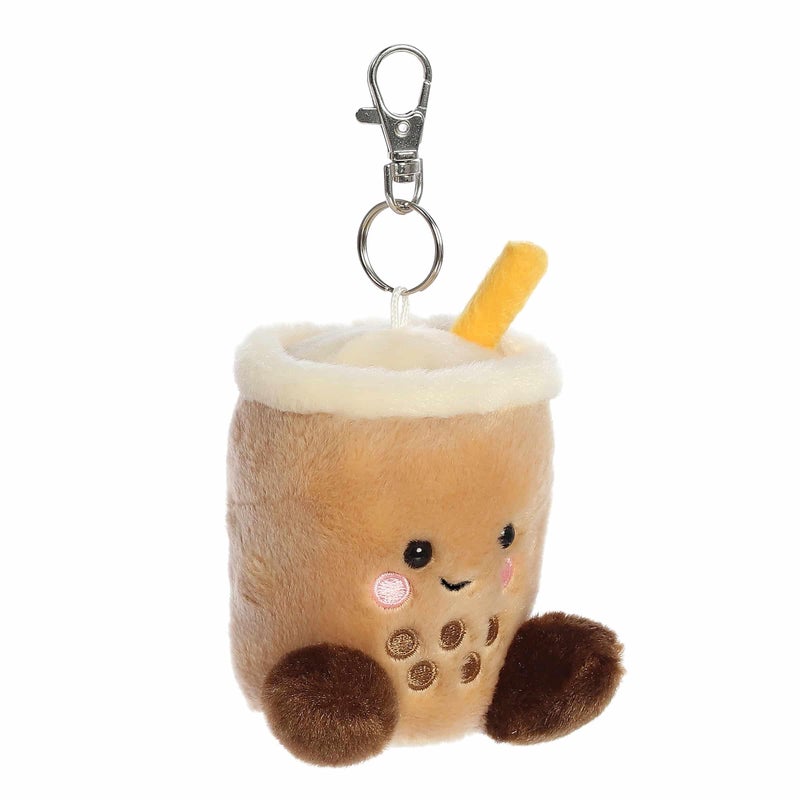 Aurora Adorable Palm Pals Milky Tea Boba Clip-On - Fun Collectible Plush for Kids and Adult Collectors - Perfect for Decorating Rooms and Birthday Gifts - Brown 4 Inches - Image 2