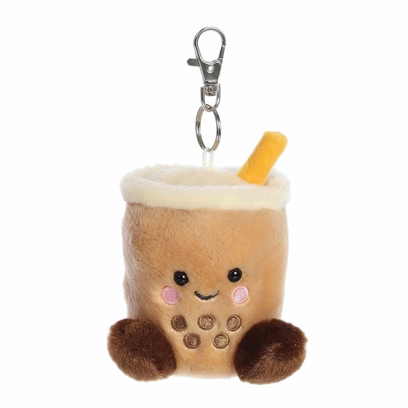 Aurora Adorable Palm Pals Milky Tea Boba Clip-On - Fun Collectible Plush for Kids and Adult Collectors - Perfect for Decorating Rooms and Birthday Gifts - Brown 4 Inches - Image 1
