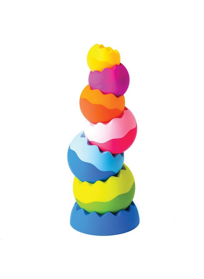 Fat Brain Toys Tobbles Mini Spinny Dimpl Bundle 9 Piece Stacking Toys Spinning Toy Popper Toy Combo Baby Toys Activity Set - Image 5