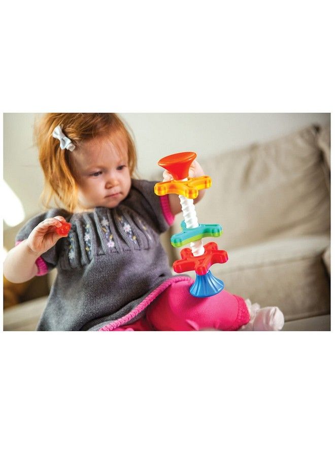 Fat Brain Toys Tobbles Mini Spinny Dimpl Bundle 9 Piece Stacking Toys Spinning Toy Popper Toy Combo Baby Toys Activity Set - Image 4