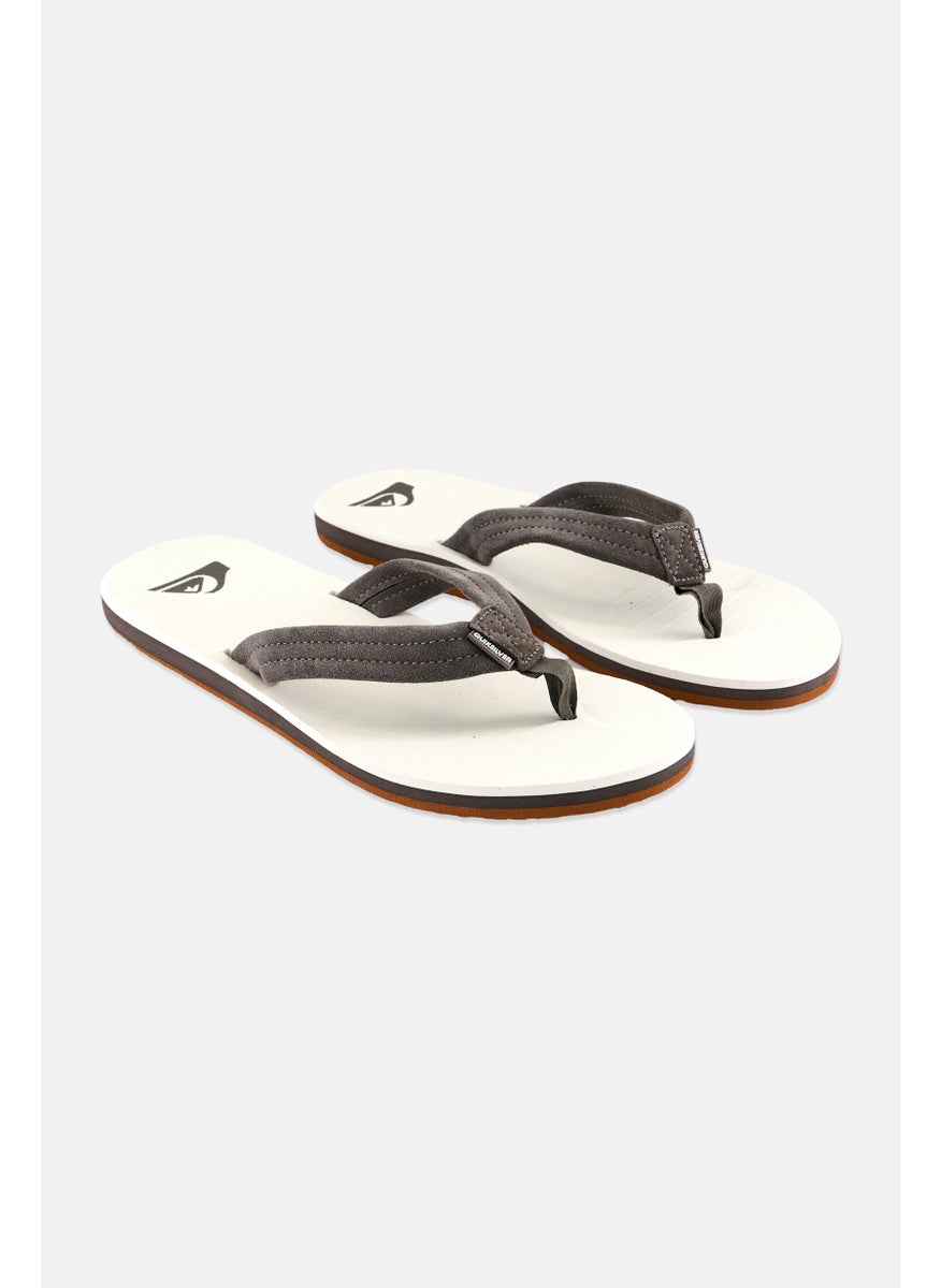 QUIKSILVER - Men Embossed Logo Slip On Slippers, White - Image 1