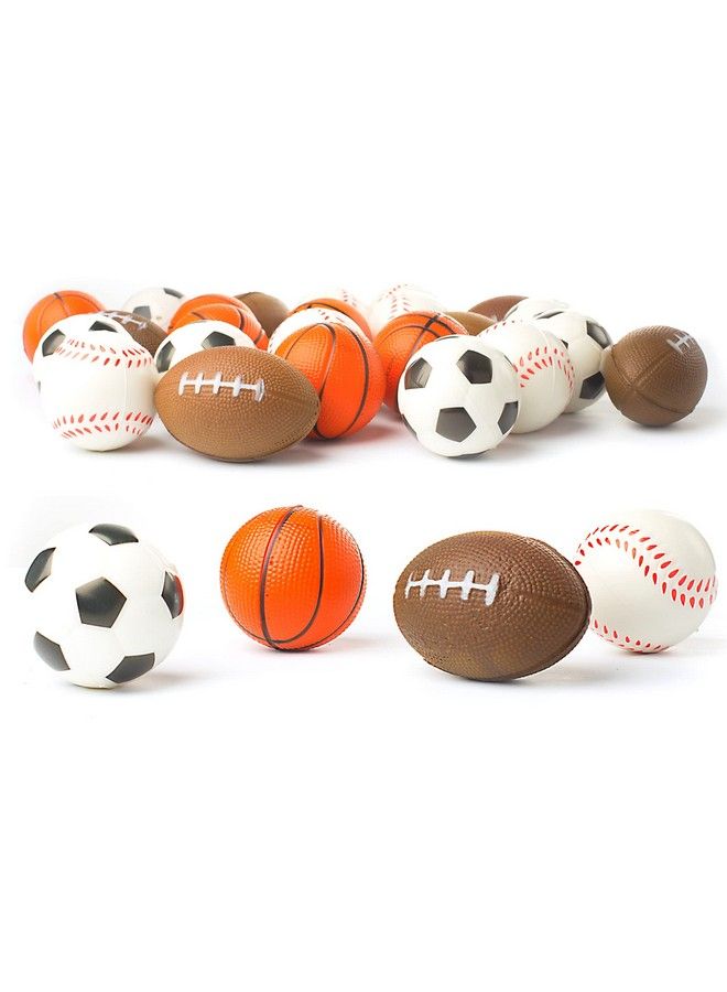 Neliblu Set Of 24 Sports 2.5" Stress Balls Includes Soccer Ball Basketball Football Baseball Squeeze Balls For Stress Relief Party Favors Ball Games And Prizes Stocking Stuffers Bulk 2 Dozen Balls - Image 2