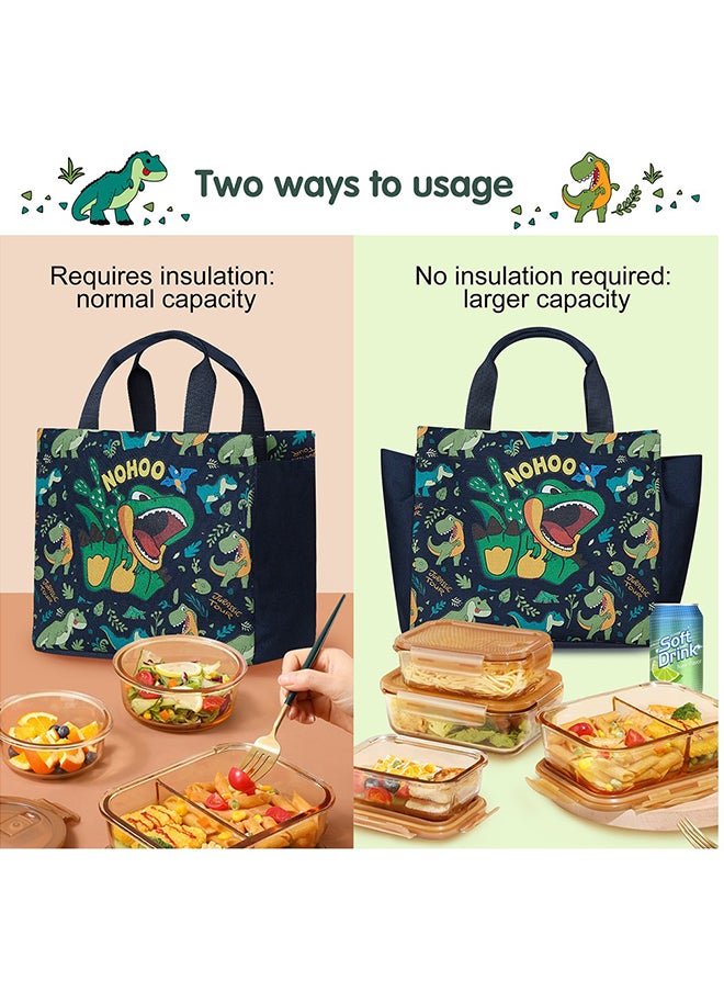 Nohoo Kids Tuition Bag / Hand Lunch Bag Dino - Green  - Image 3
