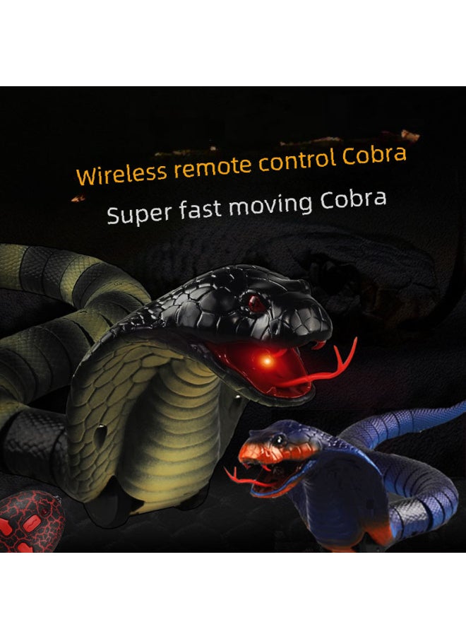 Large Remote Controlled Infrared Sound-tail Snake Realistic Animal Crawling Model Toy Prank Scary Glasses Snake Toy-Color:Remote Control Rattlesnake Black  - Image 3