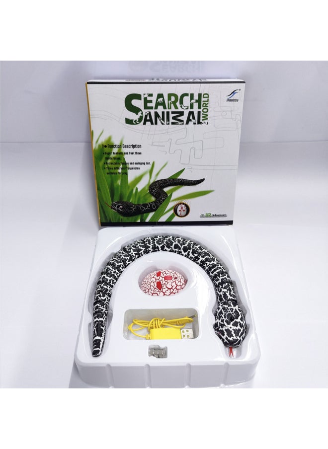 Large Remote Controlled Infrared Sound-tail Snake Realistic Animal Crawling Model Toy Prank Scary Glasses Snake Toy-Color:Remote Control Rattlesnake Black  - Image 1