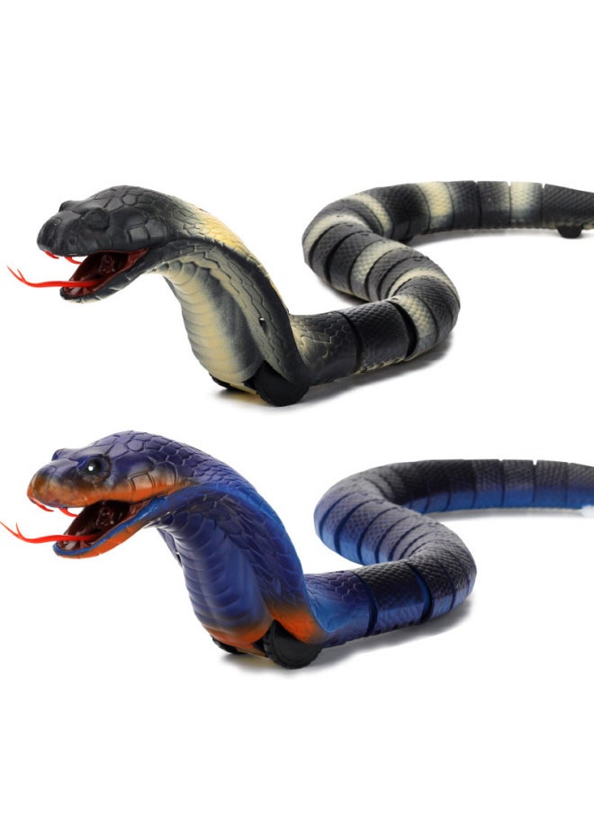 Large Remote Controlled Infrared Sound-tail Snake Realistic Animal Crawling Model Toy Prank Scary Glasses Snake Toy-Color:Remote Control Rattlesnake Black  - Image 4