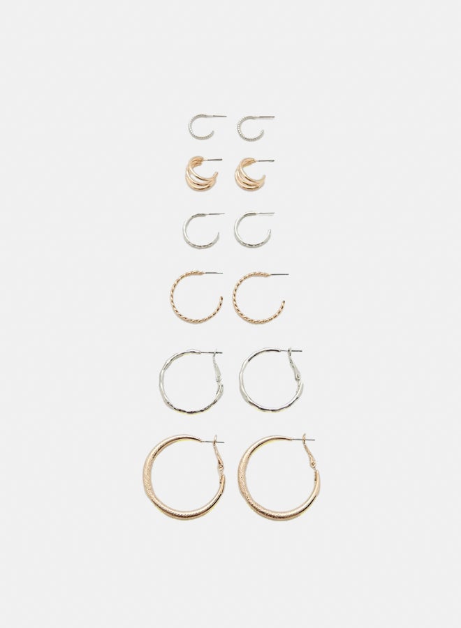 FOREVER 21 Etched Hoop Earring Set  - Image 1