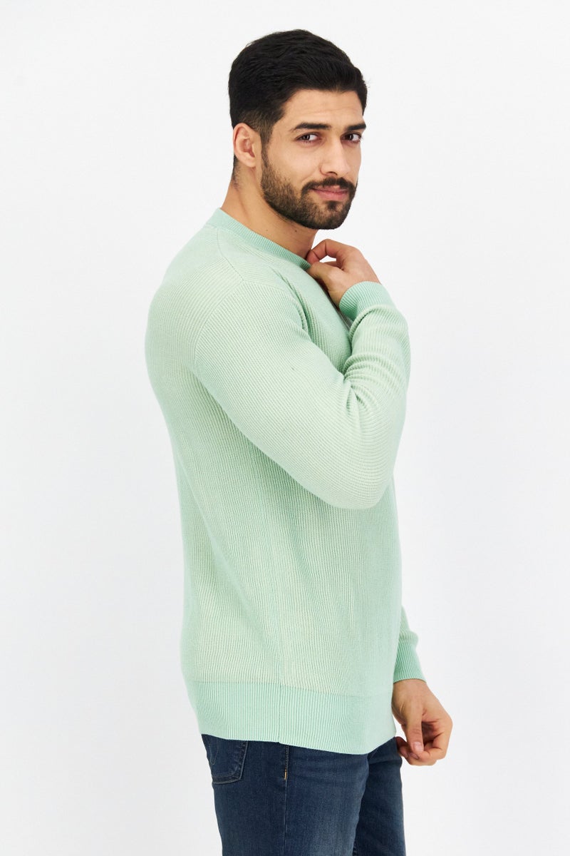 Lyle & Scott Men Crew Neck Long Sleeve Printed Sweatshirt, Light Green - Image 3