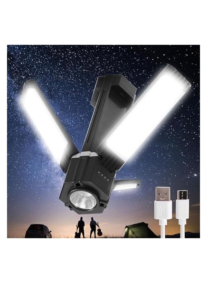 erorex Camping Lantern, LED Flashlight Lantern, Foldable Electric Camping Lights Lamp 5 Modes, 3000mAh Portable with Magnetic Top for Outdoor, Power Cuts, Fishing, Magnetic Vehicle Repair Light  - Image 3