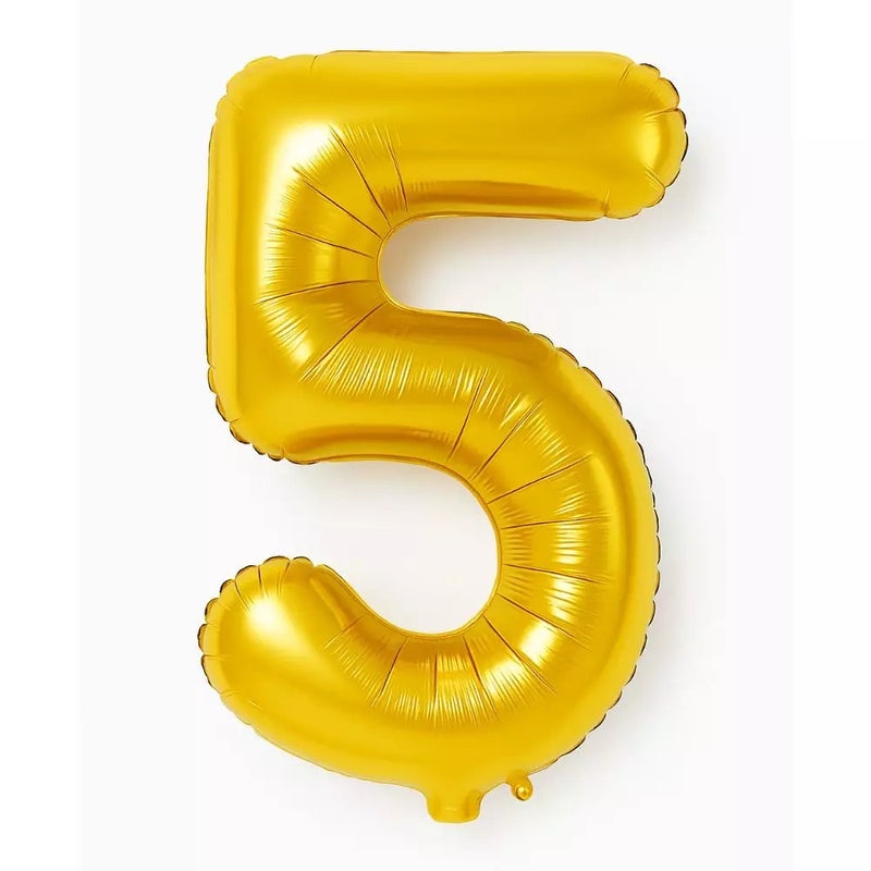 Number 5 Hanging Foil Balloon For All Types Of Party Decorations 32inch- Golden