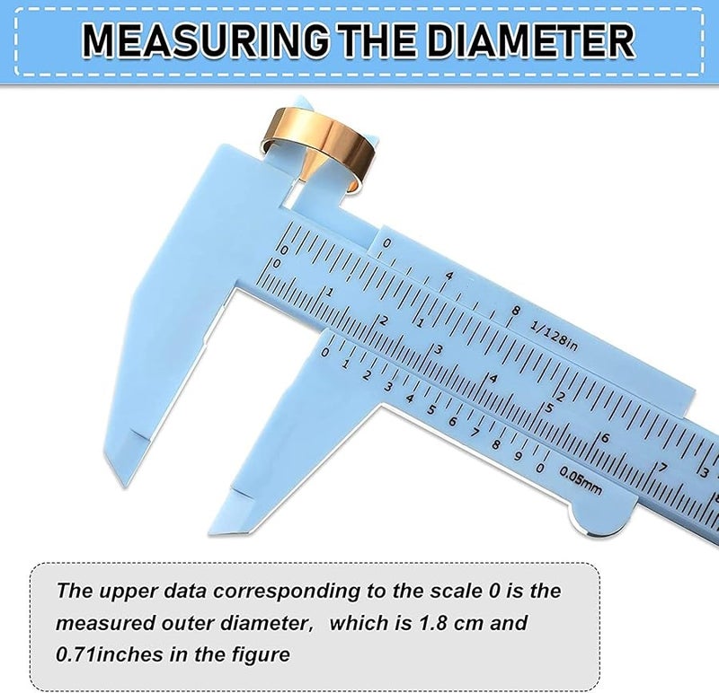 20 Pcs 150mm Mini Plastic Caliper Double Scale Measuring Tool 5 Colors For Student Office - Image 3