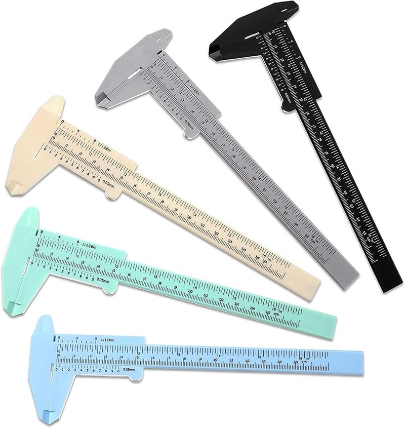 20 Pcs 150mm Mini Plastic Caliper Double Scale Measuring Tool 5 Colors For Student Office - Image 4