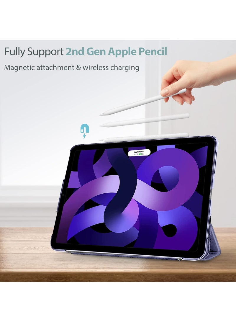 Procases Ipad Air 5 Air 4 Case 10.9 Inch 2022 2020 Slim Stand Hard Back Shell Protective Smart Cover Cases For Ipad Air 5Th Ipad Air 4Th Generation Purple - Image 3