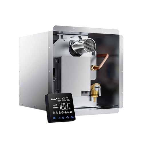 Ranein Gen II Ranein RV Tankless Water Heater 65,000 BTU, On-Demand Propane Hot Water, Thermostatic Mixing Chamber, 12V Powered, High Altitude Ready, CSA Approved, Ideal for Simultaneous Use and Family Use - Image 1