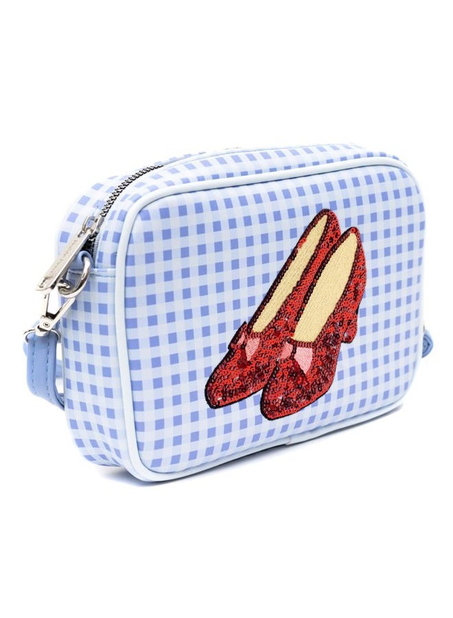Buckle Down Wizard of Oz Bag, Cross Body, The Wizard of Oz Dorothy Sequined Ruby Slippers with Toto Pose, Blue, Vegan Leather, Blue - Image 2