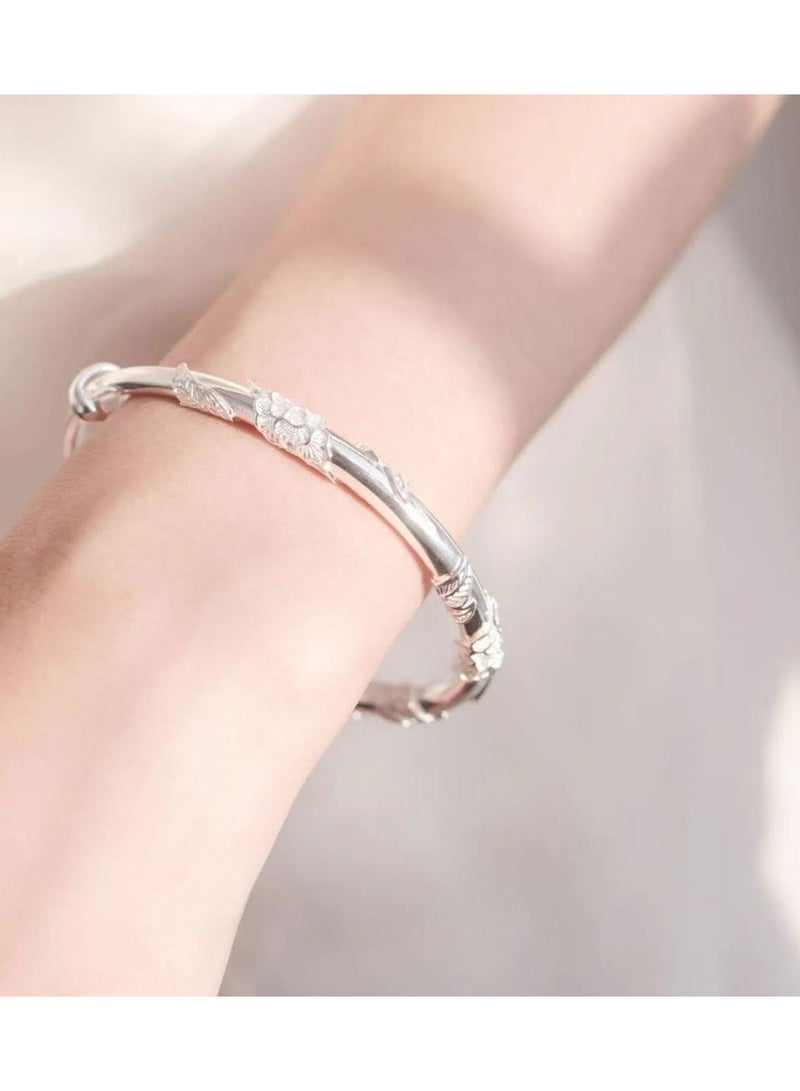 Goolsky Minimalist Silver Bangle Bracelet – Sleek Polished Cuff for Women, Elegant Everyday Jewelry - Image 3