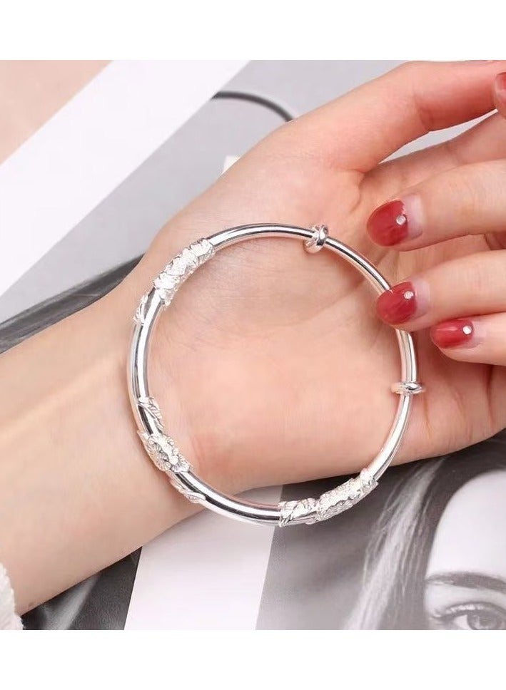 Goolsky Minimalist Silver Bangle Bracelet – Sleek Polished Cuff for Women, Elegant Everyday Jewelry - Image 4