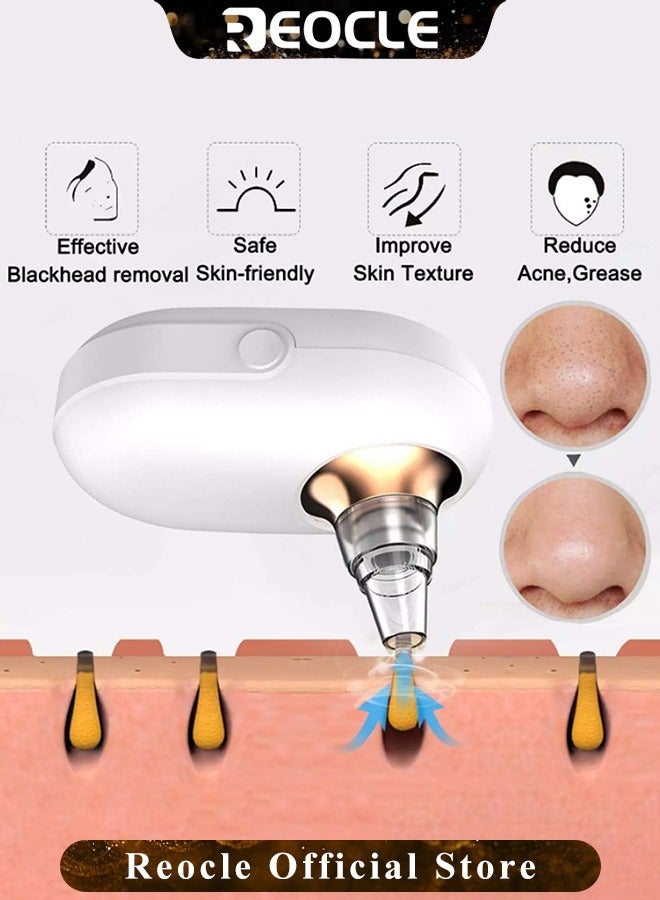 REOCLE Blackhead Remover Pore Vacuum Facial Pore Cleaner with 5 Suction Heads & 3 Adjustment Mode & USB Rechargeable Suitable for Women and Men - Image 4