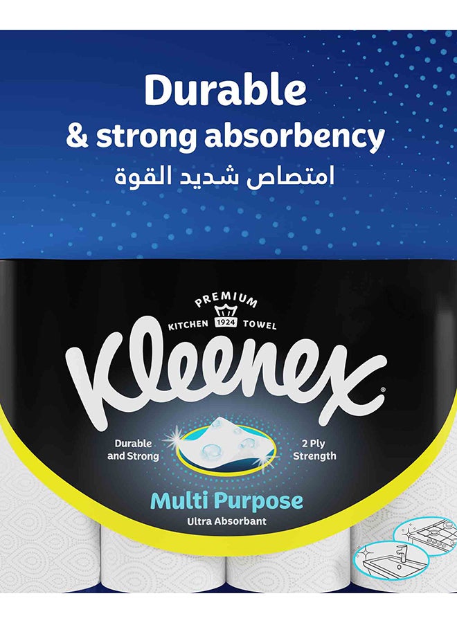 Kleenex Multi Purpose Kitchen Tissue Paper Towel, 2 PLY, 8 Rolls x 90 Sheets, Absorbent Towels for all Surfaces - Image 2