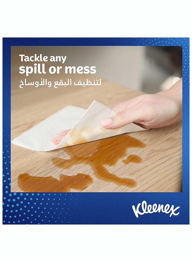 Kleenex مناديل مطبخ كلينكس متعددة الاستخدامات، 2 طبقة، 8 لفات × 90 ورقة، مناديل ماصة لجميع الأسطح - Image 3