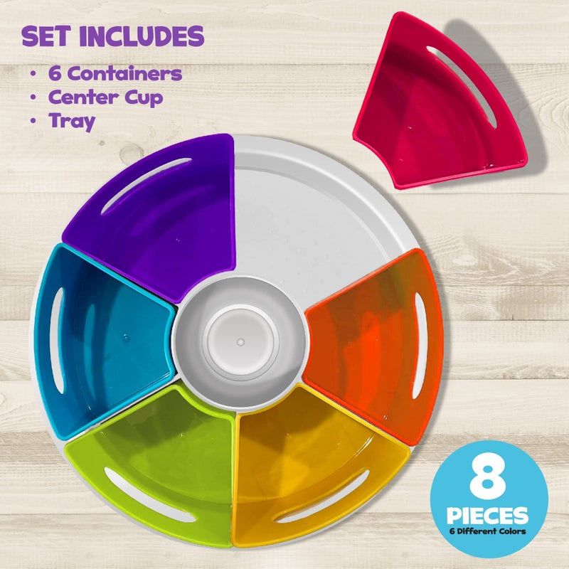 Hapinest منظم أدوات الفن الدوار من هابينست - حل تخزين للأقلام الملونة، الأقلام، وأقلام الرصاص للمعلمين وورش العمل في الفصول الدراسية - عربة منظم مكتب دوارة - Image 2