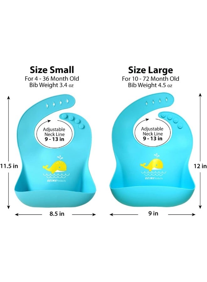 YMCF Products YMCF Products 2-Pack Waterproof Silicone Baby Bib Light Weight Comfortable Easy Wipe Clean - Image 2