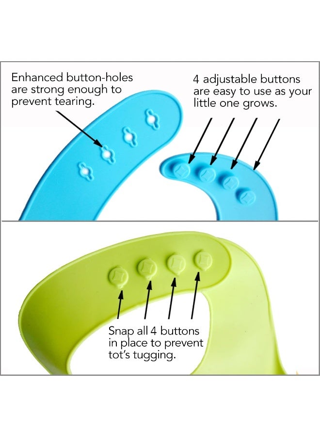 YMCF Products YMCF Products 2-Pack Waterproof Silicone Baby Bib Light Weight Comfortable Easy Wipe Clean - Image 3