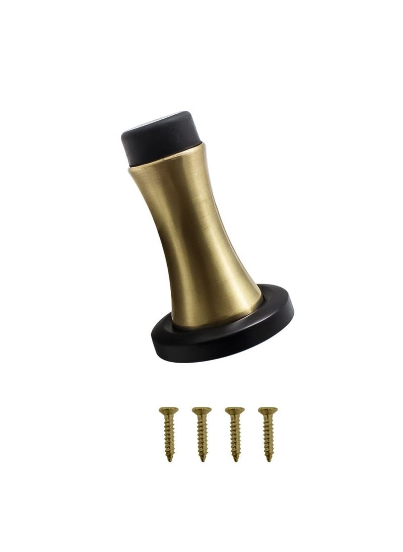 Volo Volo Heavy Duty Antique Brass Wall Mounted Door Stop Rigid Door Stopper with Low Mounted Black Rubber Bumper Tips Protect Wall Door for Kitchen Bedroom Office 6  - Image 1