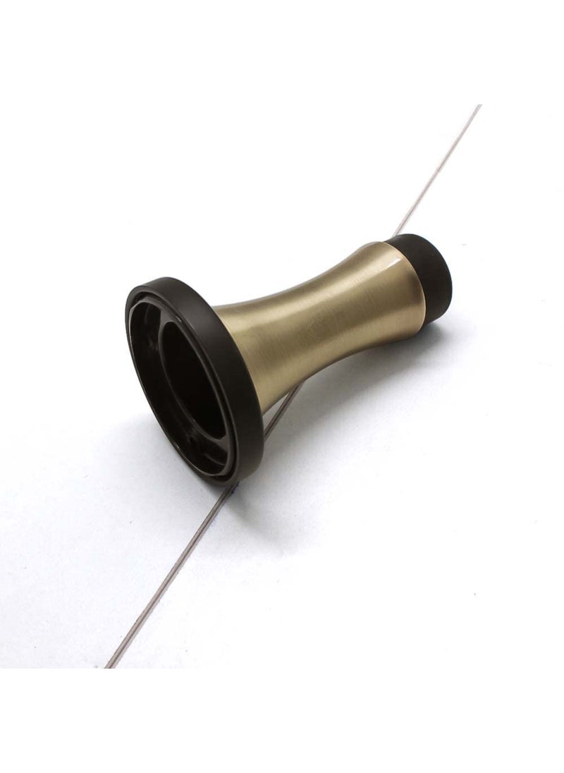 Volo Volo Heavy Duty Antique Brass Wall Mounted Door Stop Rigid Door Stopper with Low Mounted Black Rubber Bumper Tips Protect Wall Door for Kitchen Bedroom Office 6  - Image 5