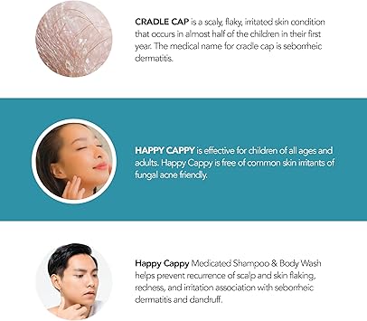 Happy Cappy شامبو هابي كابي دكتور إيدي الطبي للأطفال يعالج قشرة الرأس والتهاب الجلد الدهني بدون عطر يوقف التقشر والاحمرار على فروة الرأس والبشرة الحساسة 8 أونصات - Image 4