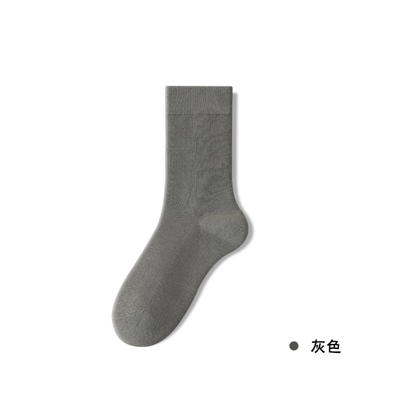 Mens Mid-calf Socks Pure Cotton Unisex Anti-odor Antibacterial Business Socks Wholesale Non-slip High Quality Elastic Ice Silk White  - Image 3
