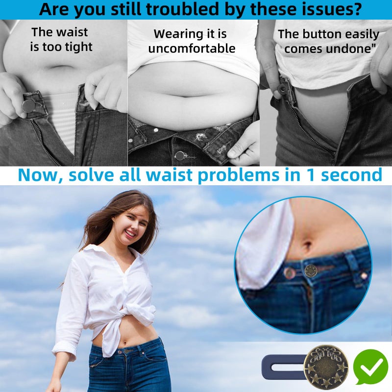 TKYZMS 12Pcs Button Extenders For Jeans-Adjustable Waist Extenders For Pants For Women/Men Jeans Button Extender Button Extender For Dress Shirts Perfect As Pregnancy Pants Extender Or Pant Button Extender - Image 5