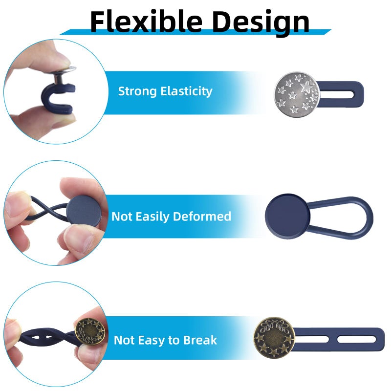 TKYZMS 12Pcs Button Extenders For Jeans-Adjustable Waist Extenders For Pants For Women/Men Jeans Button Extender Button Extender For Dress Shirts Perfect As Pregnancy Pants Extender Or Pant Button Extender - Image 3