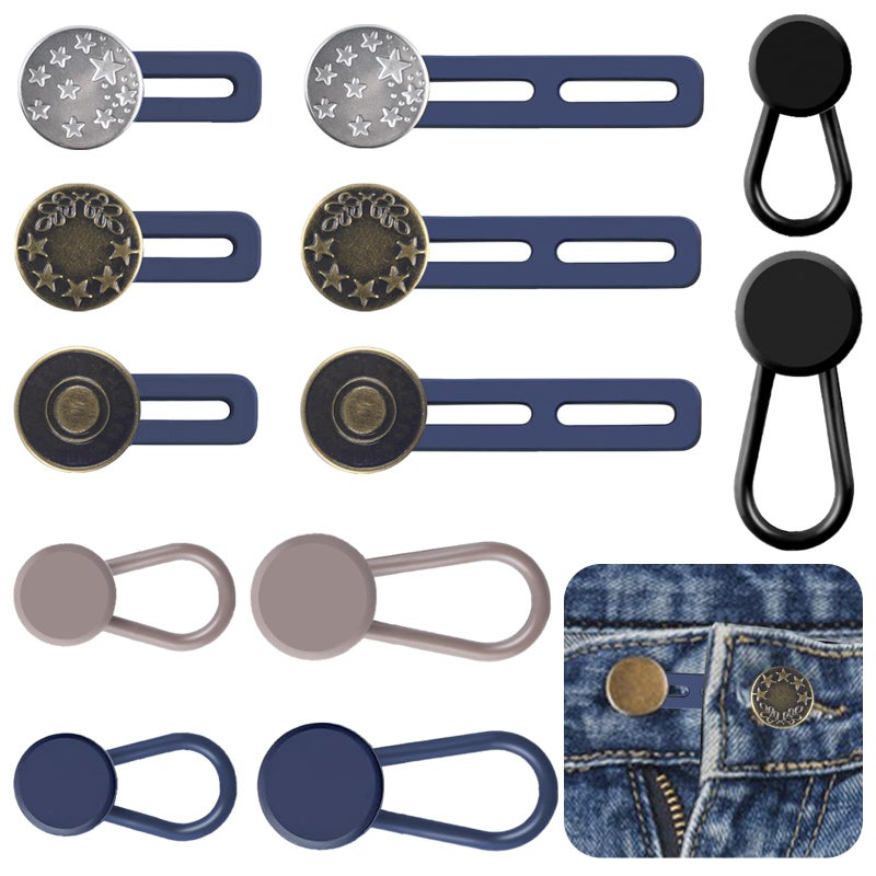 TKYZMS 12Pcs Button Extenders For Jeans-Adjustable Waist Extenders For Pants For Women/Men Jeans Button Extender Button Extender For Dress Shirts Perfect As Pregnancy Pants Extender Or Pant Button Extender - Image 1