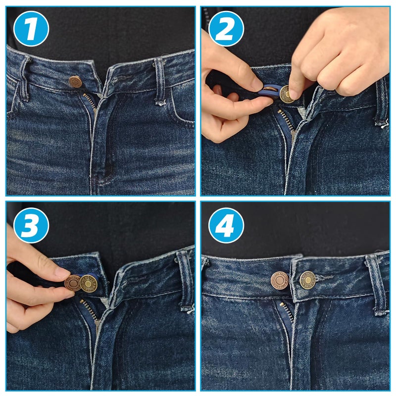 TKYZMS 12Pcs Button Extenders For Jeans-Adjustable Waist Extenders For Pants For Women/Men Jeans Button Extender Button Extender For Dress Shirts Perfect As Pregnancy Pants Extender Or Pant Button Extender - Image 4