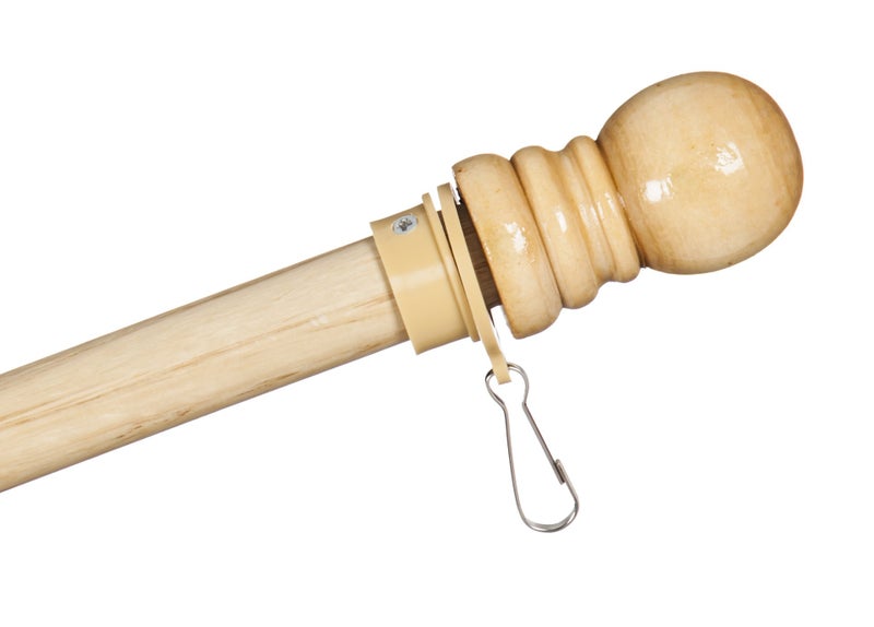 Evergreen Flag Solid Wood 56 Flag Pole with 2 Adjustable Ring Clips and Spinning Anti-Wrap Tube | Weatherproof Outdoor Outside Wall Mounted | Pole Only - Image 4