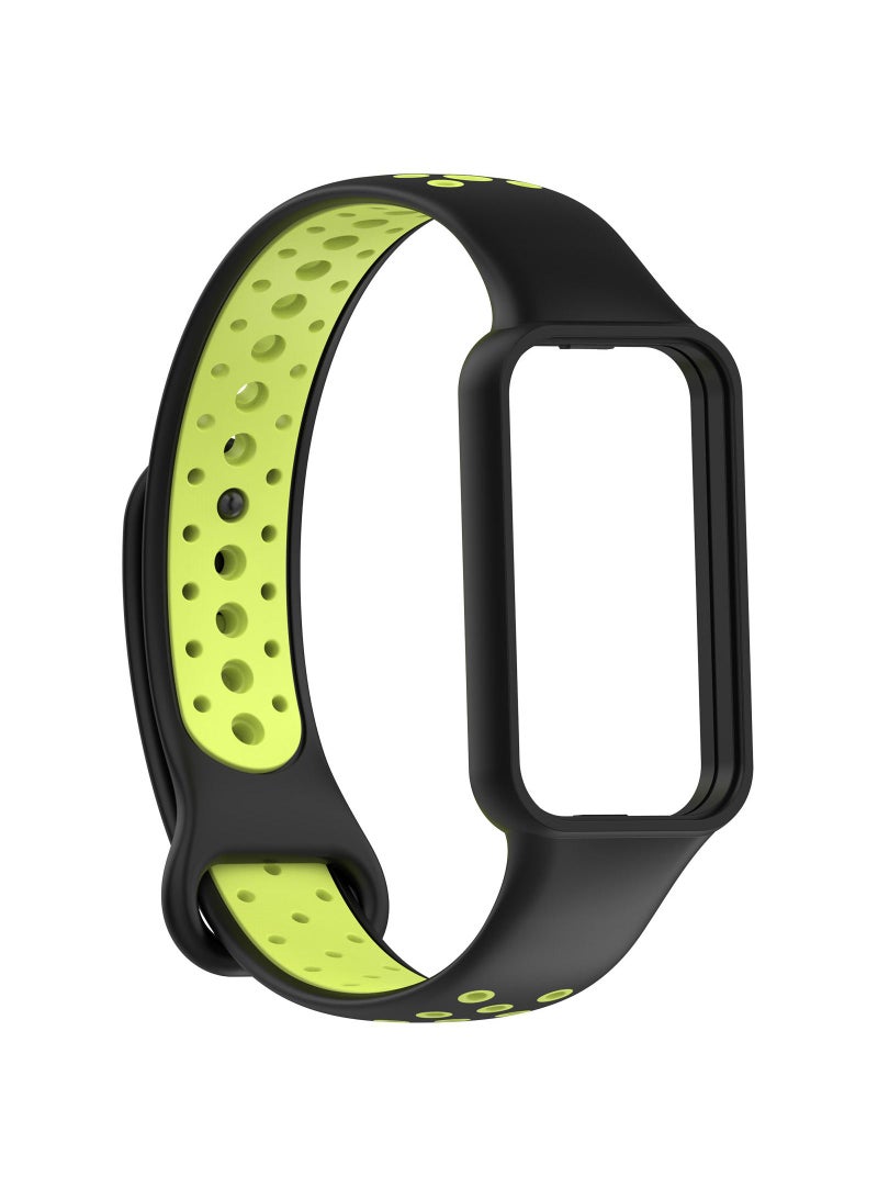 1 قطعة سوار ساعة لساعة Redmi Band 2/Xiaomi Band 8 Active باللون الأسود/الأخضر - Image 1