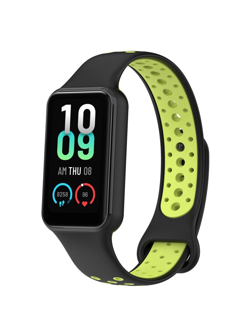 1 قطعة سوار ساعة لساعة Redmi Band 2/Xiaomi Band 8 Active باللون الأسود/الأخضر - Image 2