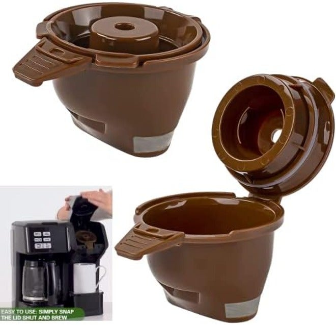Ophjerg 3-packs Serving Ground Coffee Brew Filter/Holder Basket for Hamilton beach flexbrew replacement parts 49957 49974 49976 49979 49957 49954 49947 49940 49950 49966 49968 Reusable coffee filter Brown - Image 4