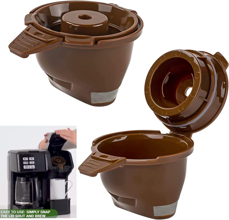 Ophjerg 3-packs Serving Ground Coffee Brew Filter/Holder Basket for Hamilton beach flexbrew replacement parts 49957 49974 49976 49979 49957 49954 49947 49940 49950 49966 49968 Reusable coffee filter Brown - Image 1