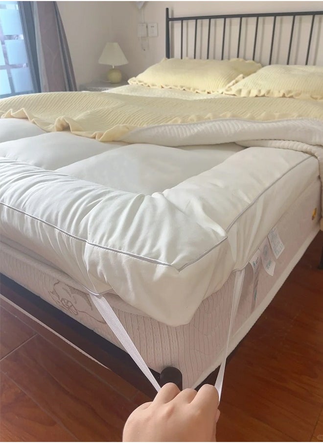 Arabest Mattress Topper Comfort Extra Thick with Piping and Highly Elastic Bands 1100 GSM Soft and Firm Microfiber Cooling Mattress Pad Cover for Back Pain Size 200x200cm  - Image 3