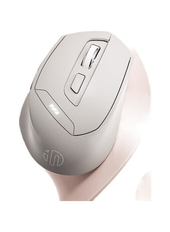 inphic ماوس در6 اللاسلكي بلوتوث، قابل لإعادة الشحن، هادئ، محمول، مريح، وضع مزدوج، وضع ثلاثي، متوافق مع اللابتوبات وآيباد، بيج - Image 3